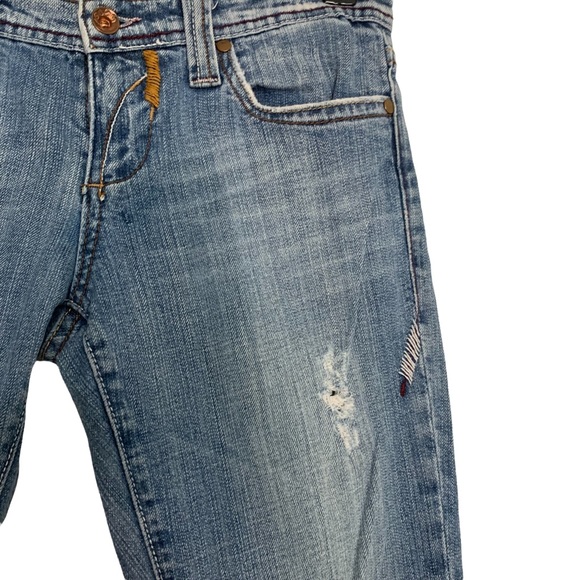 Vigoss USA Premium BOHO Embroidered Distressed Aztec Boot Cut Jeans SZ 5/6 - Picture 6 of 9